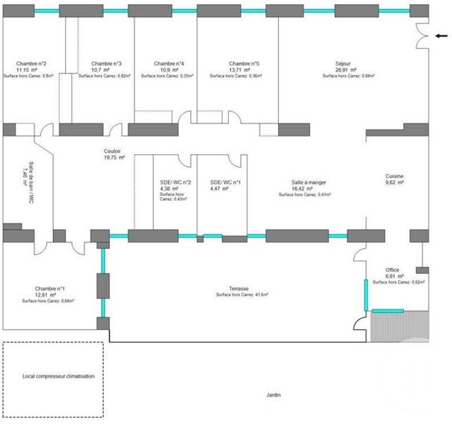 Appartement F6 &agrave; louer - 6 pi&egrave;ces - 154,89 m2 - Nice - 06 - PROVENCE-ALPES-COTE-D-AZUR