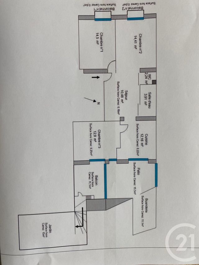 Appartement T4 à vendre - 4 pièces - 70,50 m2 - Menton - 06 - PROVENCE-ALPES-COTE-D-AZUR