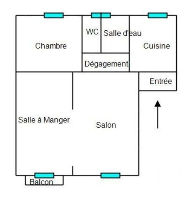 Appartement T3 &agrave; vendre - 3 pi&egrave;ces - 59,52 m2 - Menton - 06 - PROVENCE-ALPES-COTE-D-AZUR